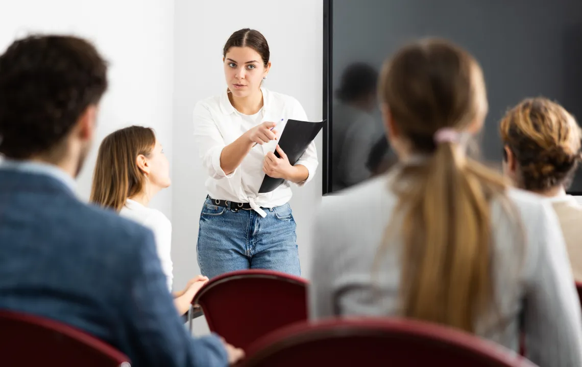 Group of young people in conference room