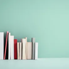 Books on bookshelf